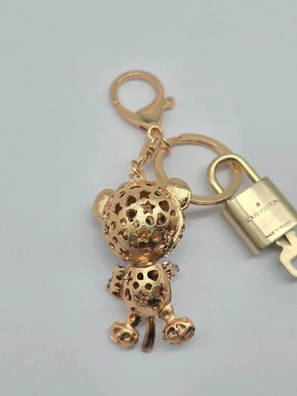 Louis Vuitton Authentic Gold Padlock 🔑 Key + Stylish Unbranded Lion Bag Charm